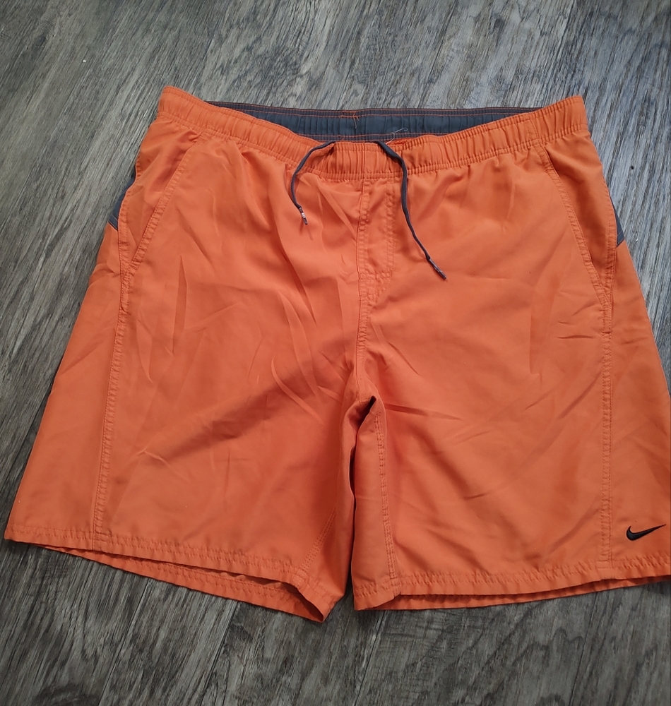 Nike Men's Swim Trunks orange and dark grey Size L